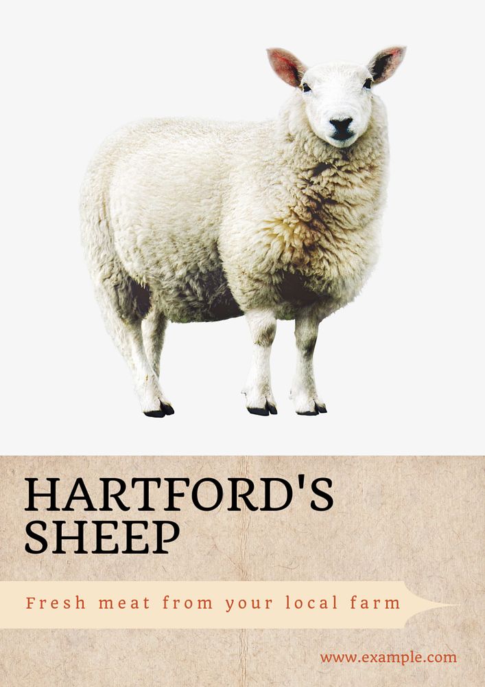 Sheep & lamb poster template, editable text and design