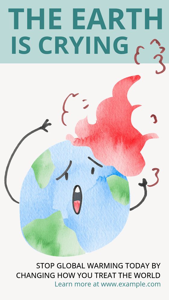 Global warming Instagram story template, editable text