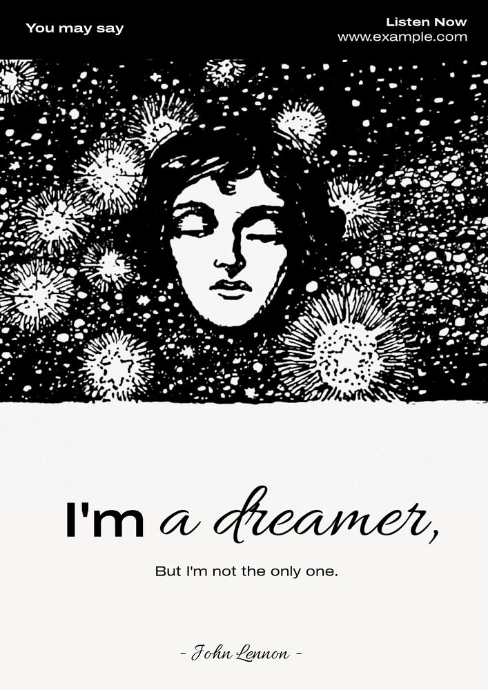 Dreamer poster template, editable text and design