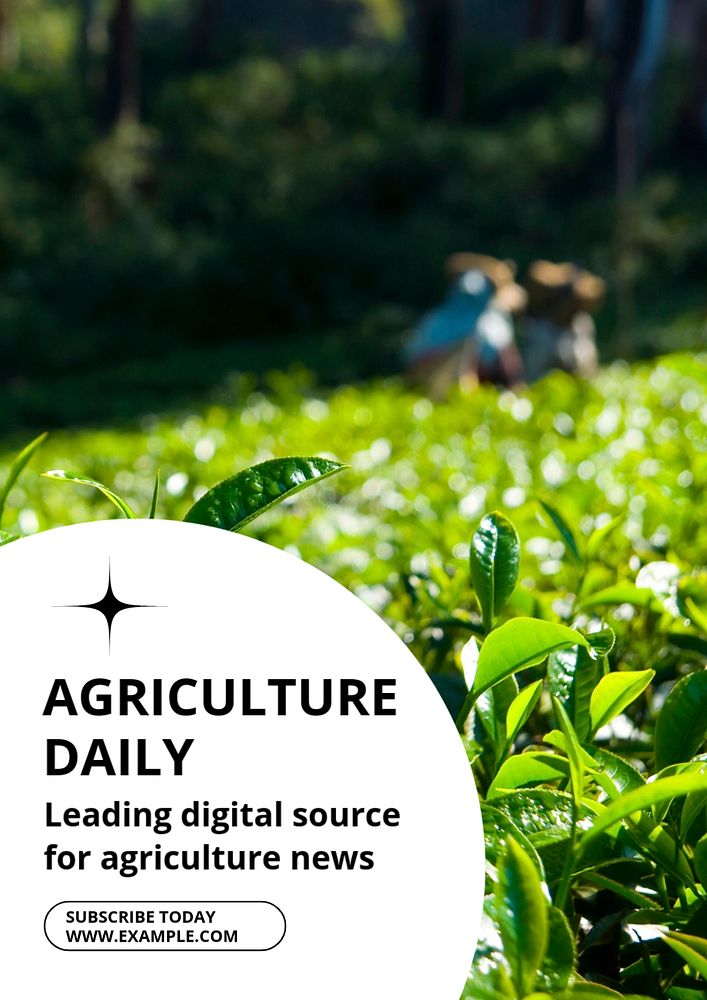 Agriculture daily poster template, editable text and design