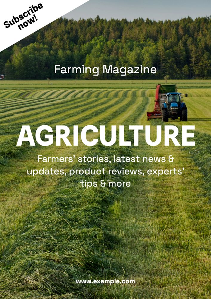 Agriculture & farming  poster template, editable text and design