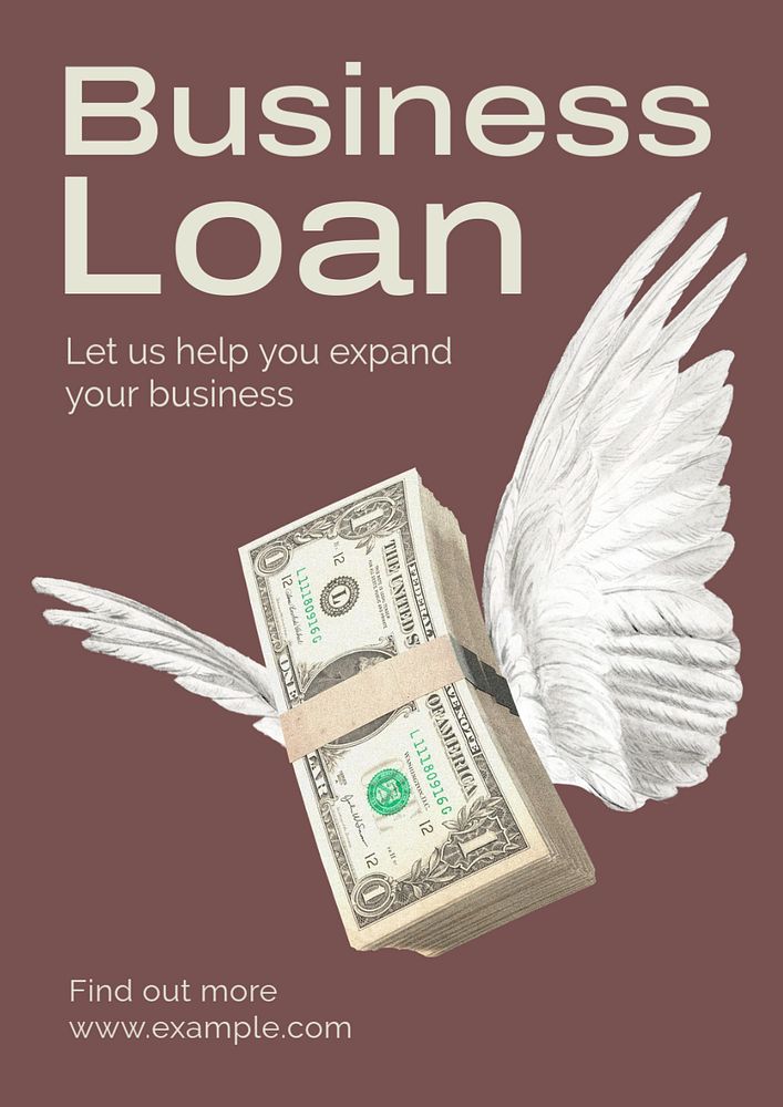 Business loan poster template, editable text and design