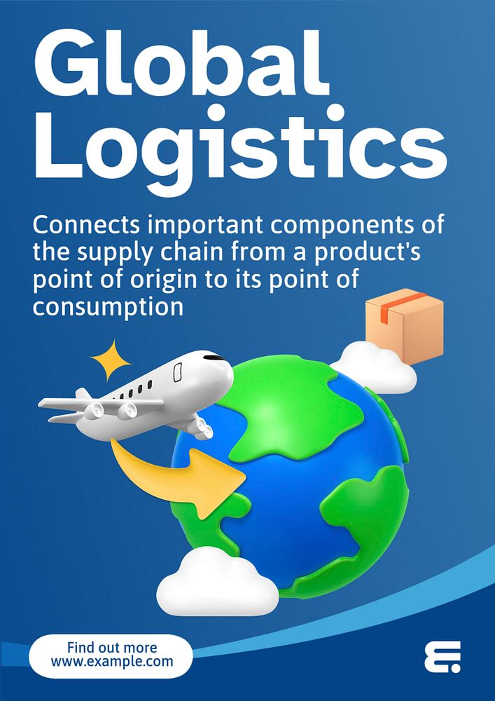 Global logistics poster template, editable text and design