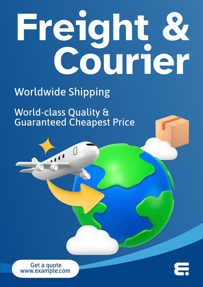 Freight & courier poster template, editable text and design