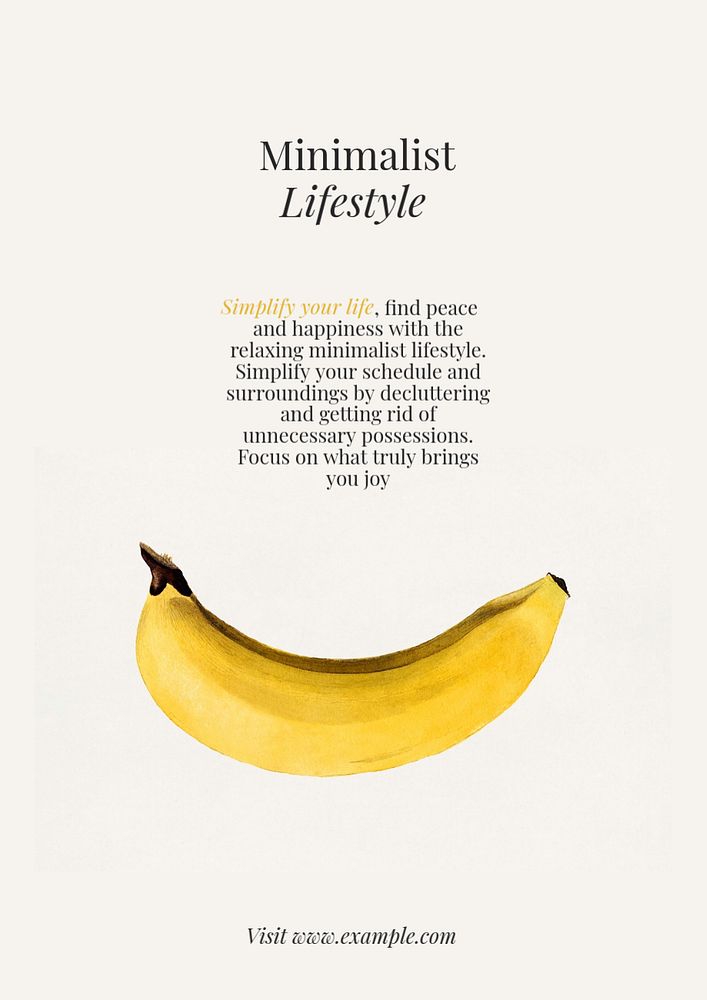 Minimalist lifestyle poster template, editable text and design