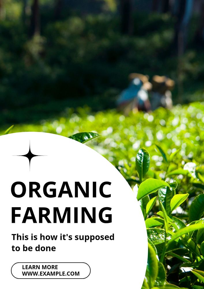 Organic farming poster template, editable text and design