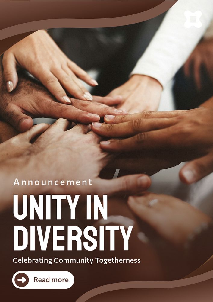 Unity in diversity poster template, editable text and design