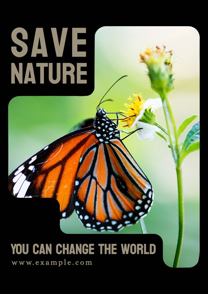 Save nature  poster template, editable text and design