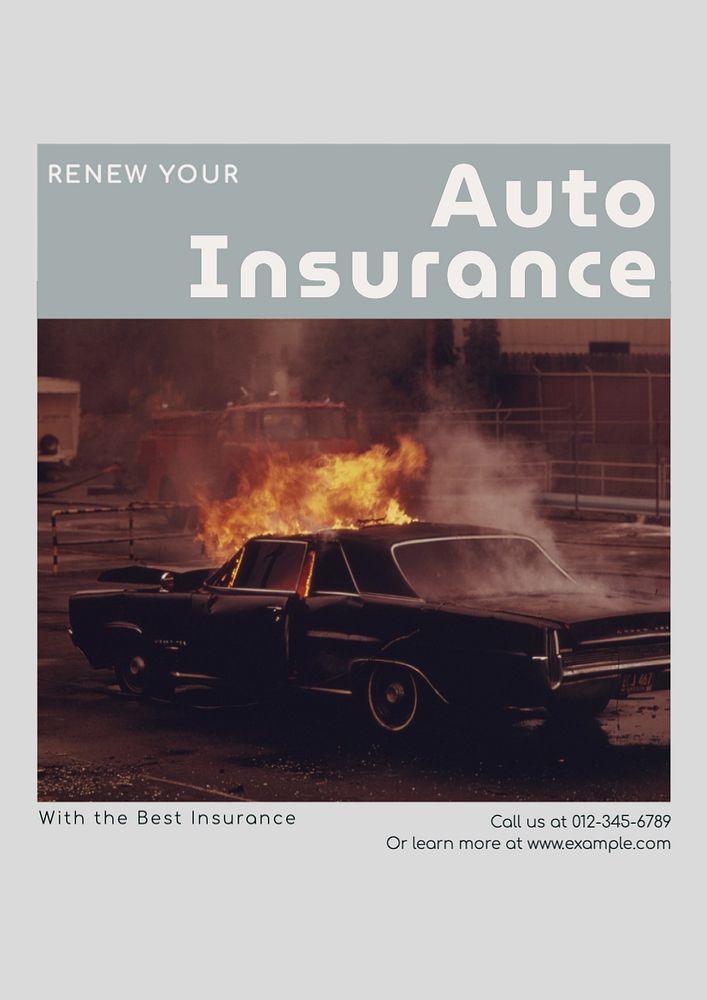 Auto insurance  poster template, editable text and design