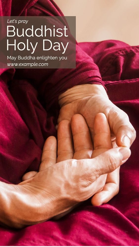 Buddhist Holy Day  Instagram story template, editable text