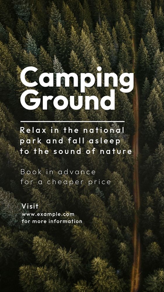 Camping ground Instagram story template, editable text