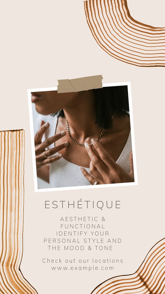 Aesthetic beauty  Instagram story template, editable text