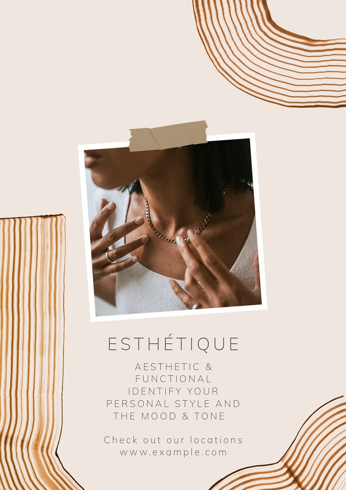 Aesthetic beauty  poster template, editable text and design