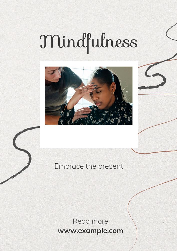 Mindfulness  poster template, editable text and design