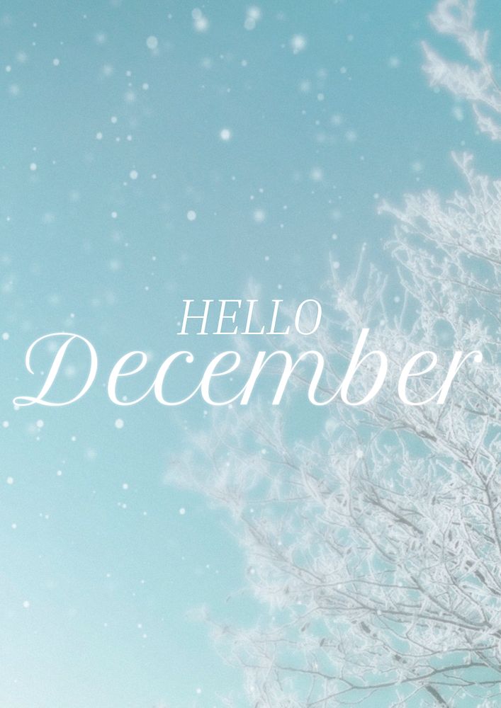 Hello December  poster template, editable text and design