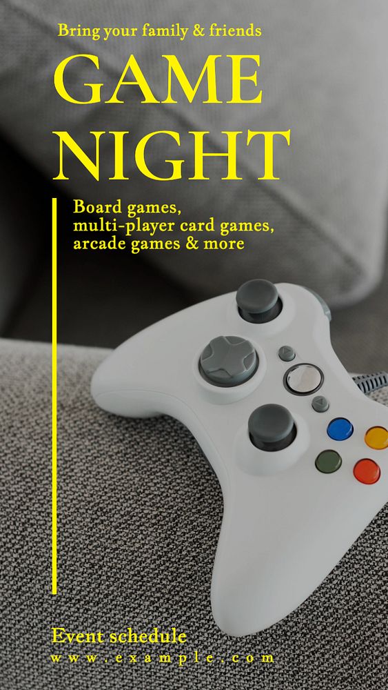 Game night  Instagram story template, editable text