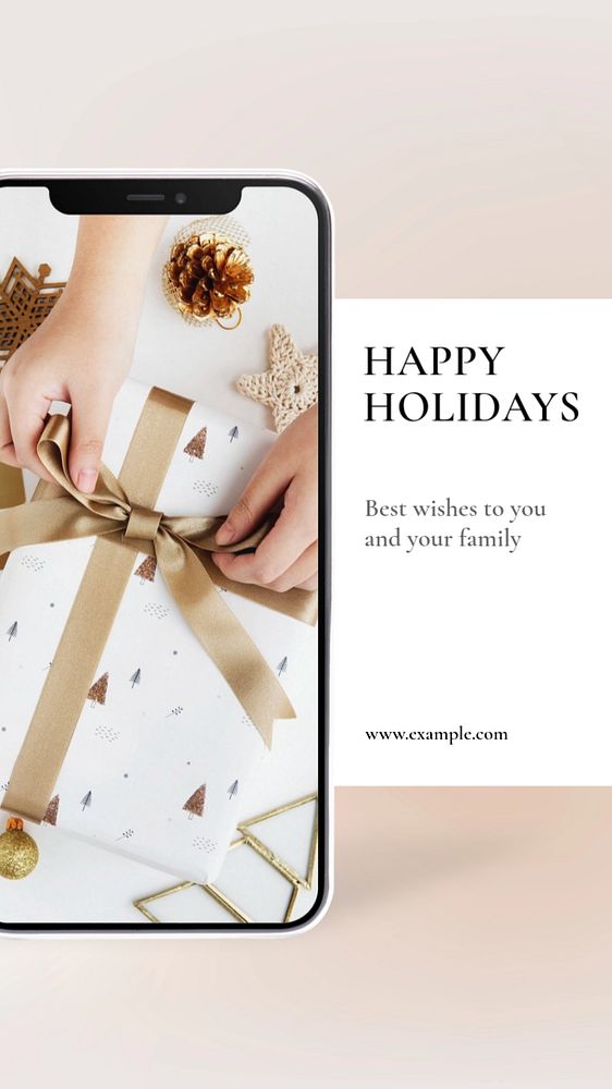 Happy holidays  Instagram story template, editable text