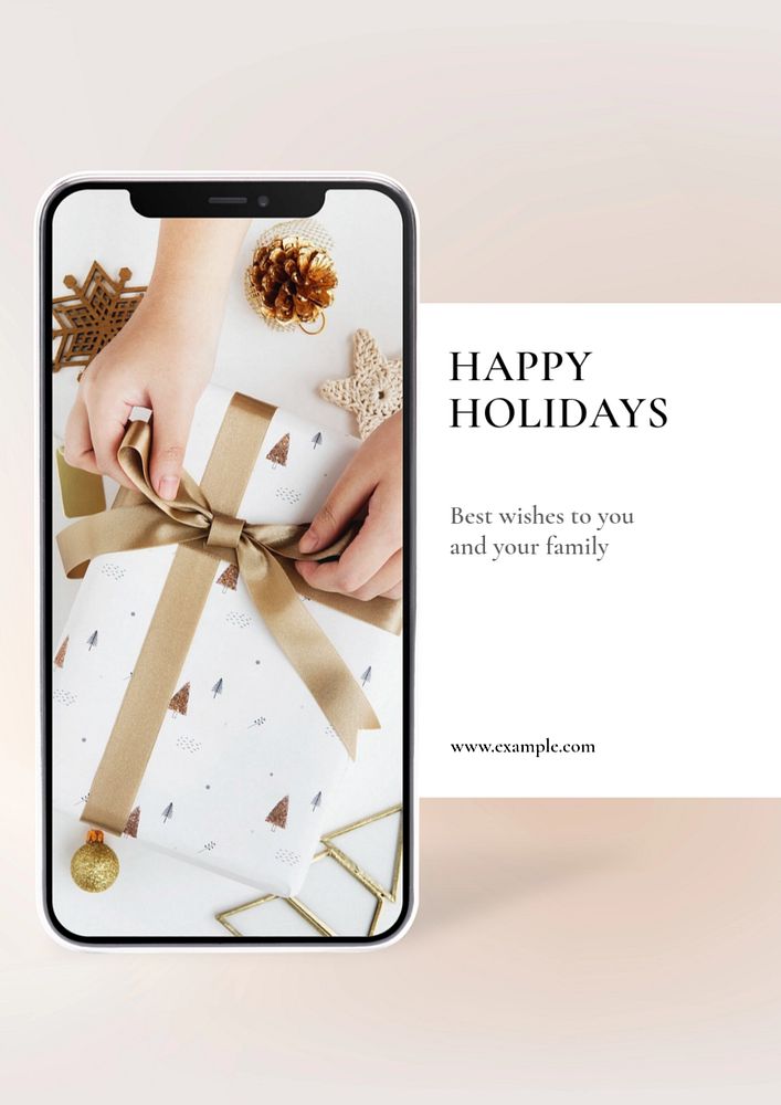 Happy holidays  poster template, editable text and design