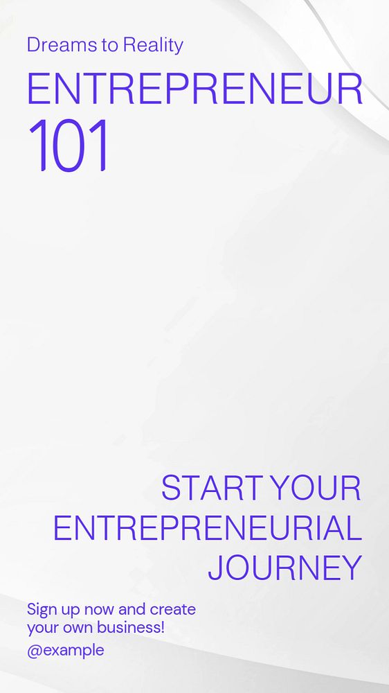 Entrepreneur 101 Instagram story template, editable text