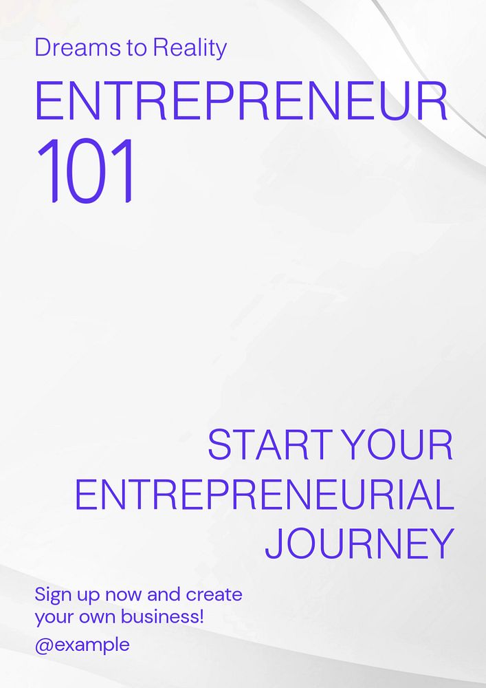 Entrepreneur 101 poster template, editable text and design