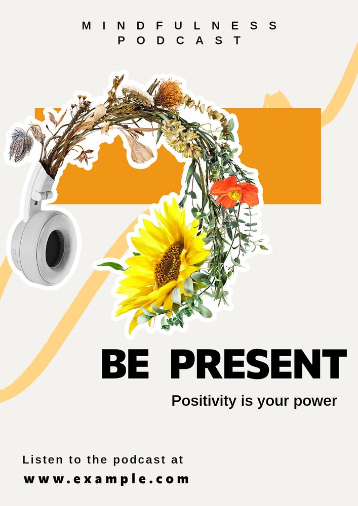 Be present poster template, editable text and design