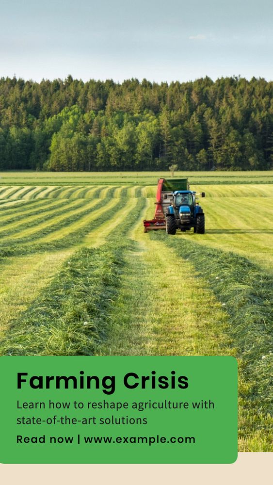 Farming crisis  Instagram story template, editable text