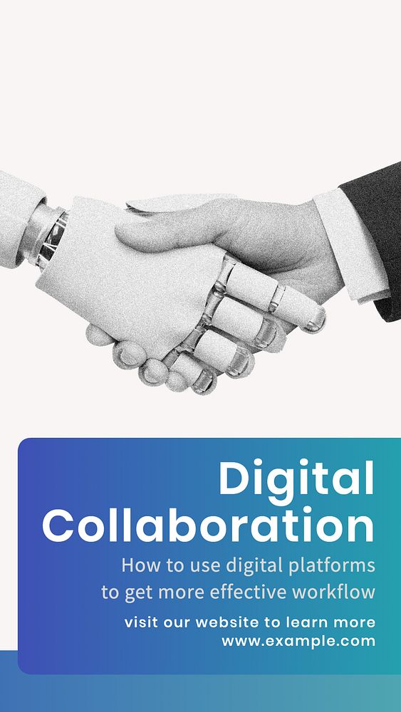 Digital collaboration  Instagram story template, editable text