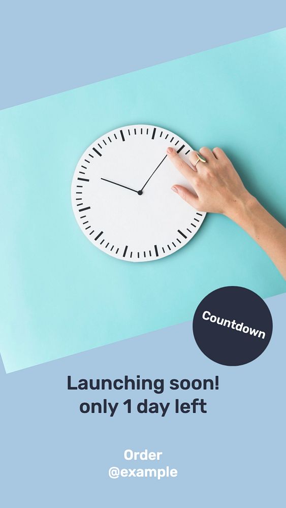 Countdown, new launch  Instagram story template, editable text