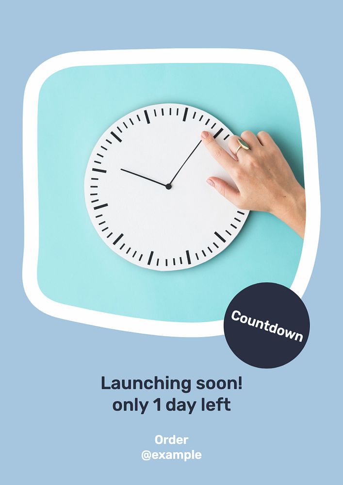 Countdown, new launch  poster template, editable text and design