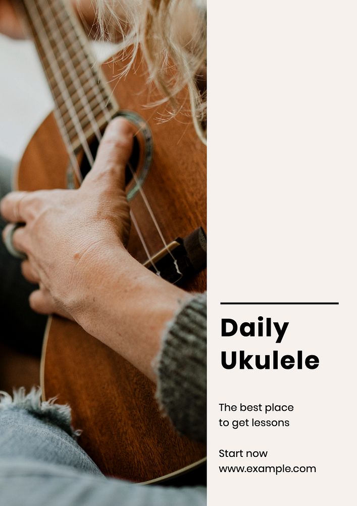 Daily Ukulele  poster template, editable text and design