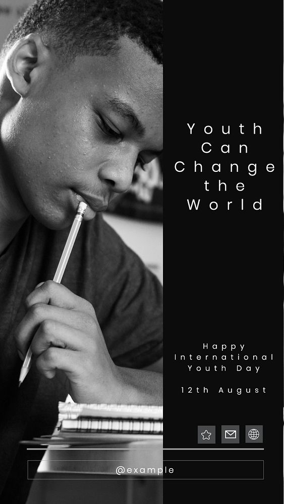 Youth day  Instagram story template, editable text