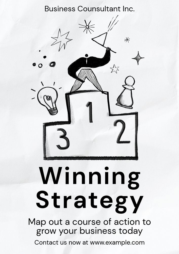 Winning strategy poster template and design