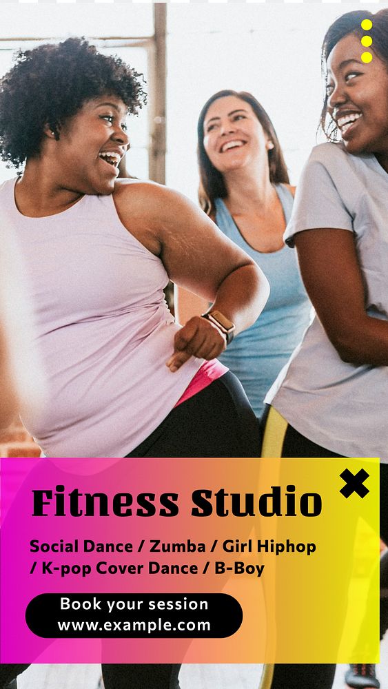 Fitness studio classes  Instagram story template, editable text