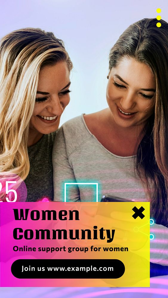 Women community  Instagram story template, editable text