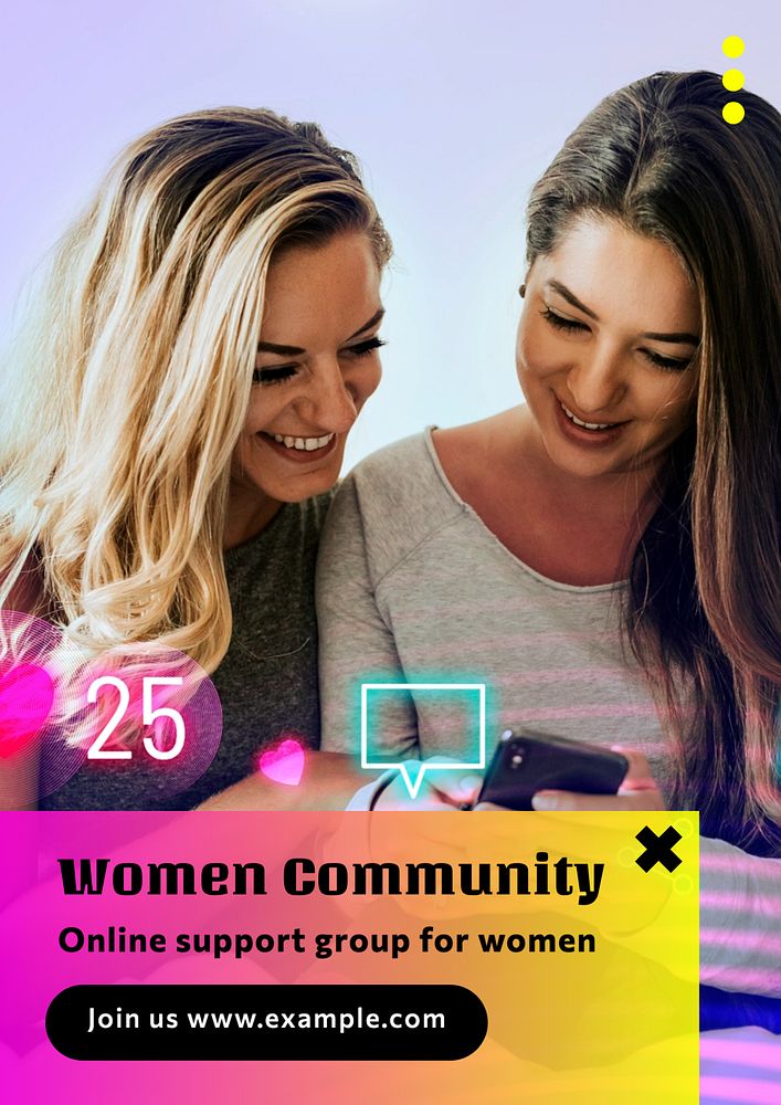 Women community  poster template, editable text and design