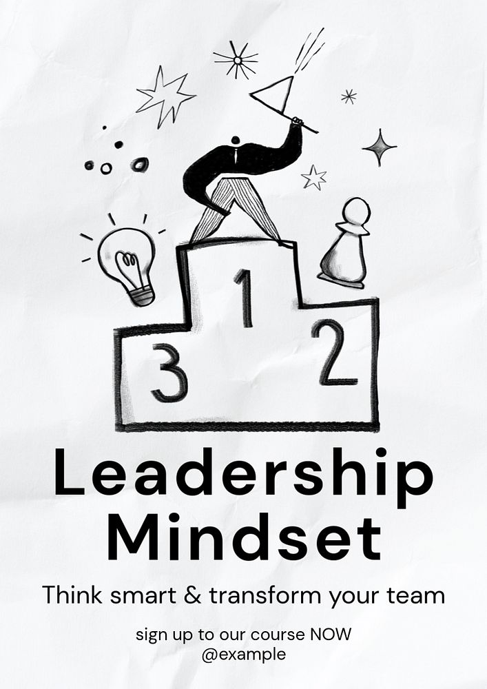 Leadership mindset poster template and design