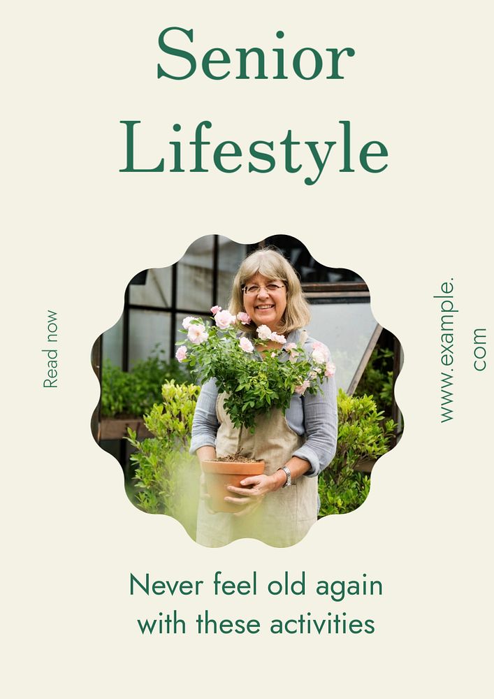 Senior lifestyle poster template, editable text and design