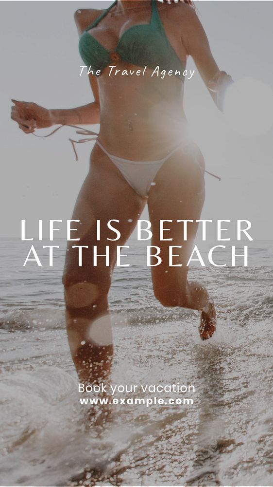 Beach Instagram story template, editable text