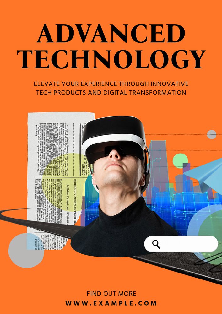 Advanced technology poster template, editable text and design