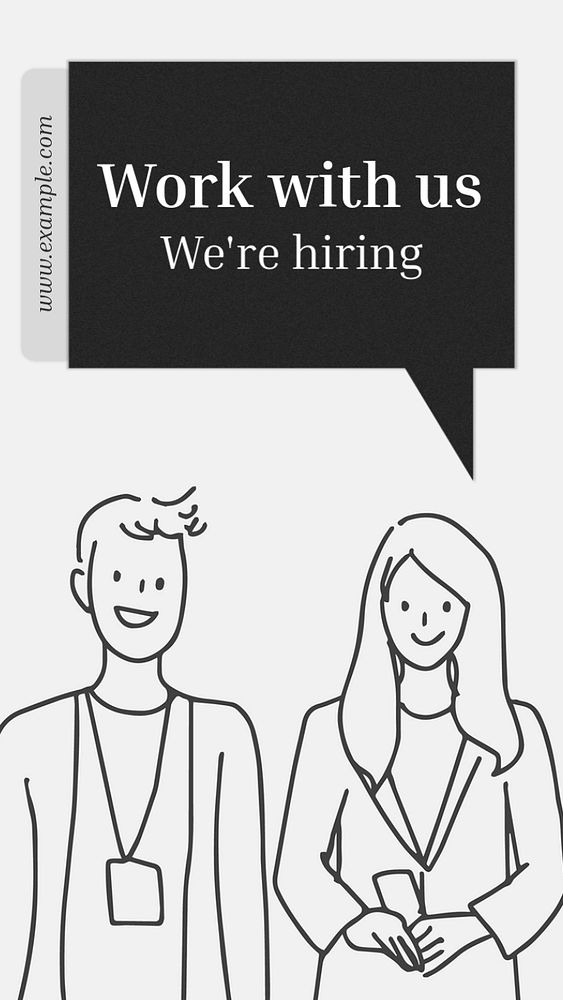 We're hiring  Instagram story template, editable text