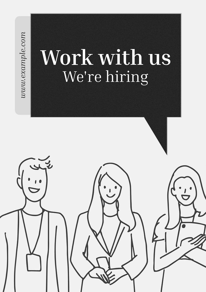 We're hiring  poster template, editable text and design