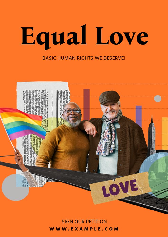 Equal love poster template, editable text and design