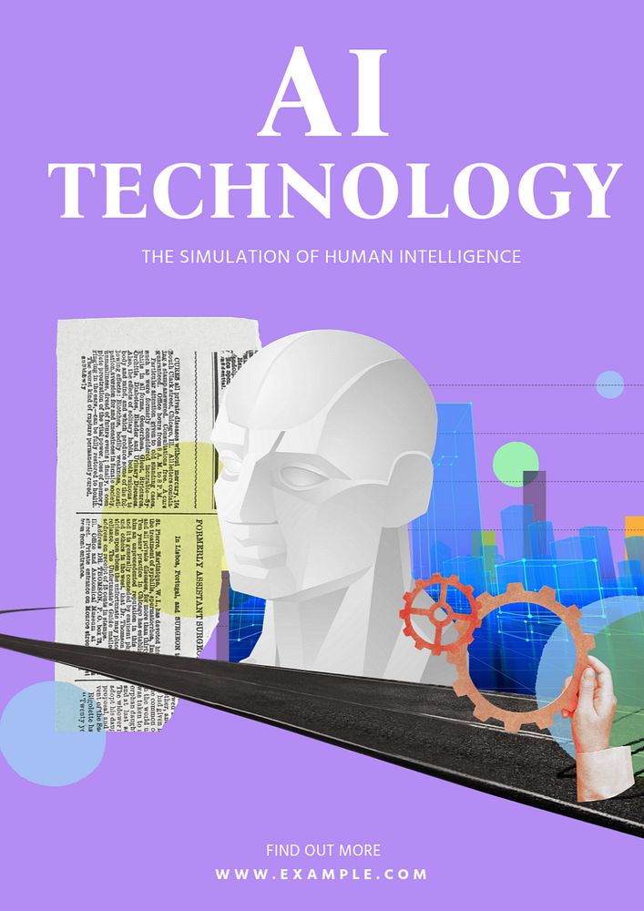 AI Technology poster template, editable text and design