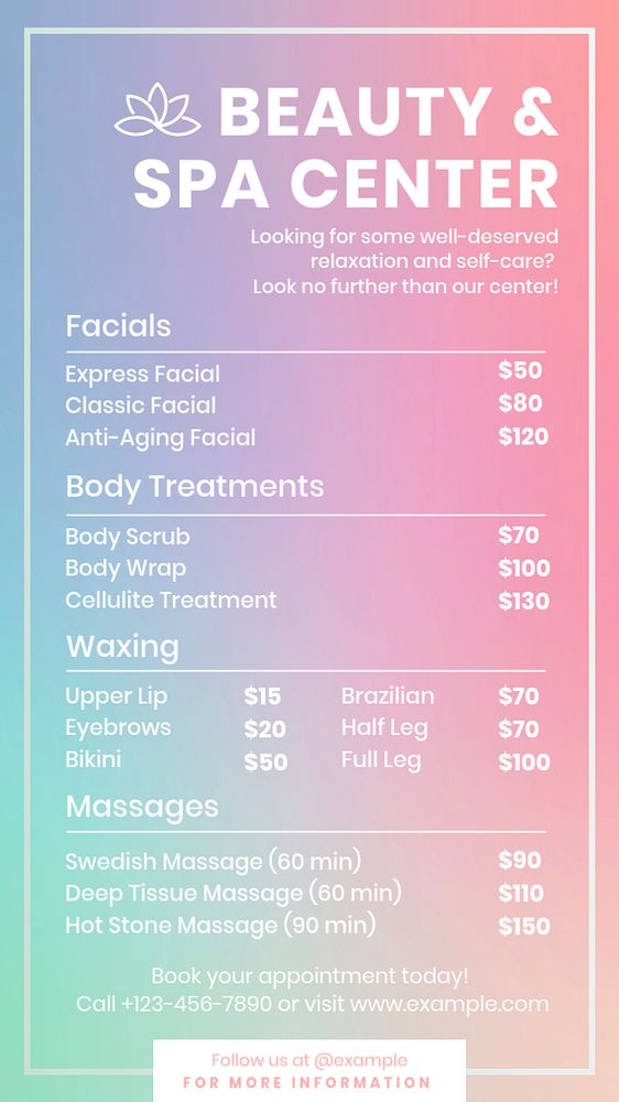 Beauty & spa Instagram story template, editable text