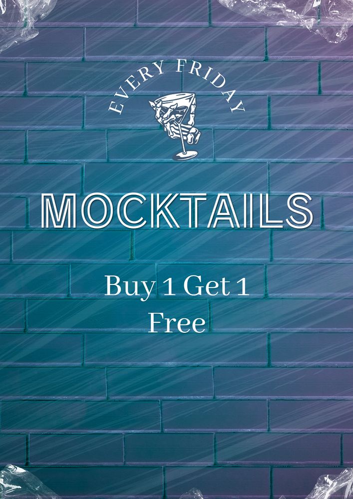 Mocktails promotion editable poster template