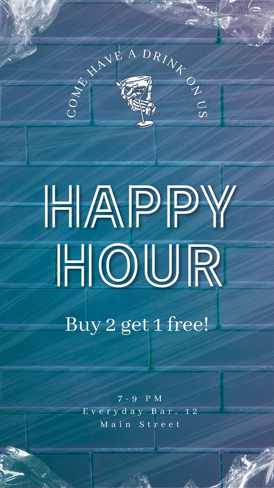 Happy hour social story template, editable text