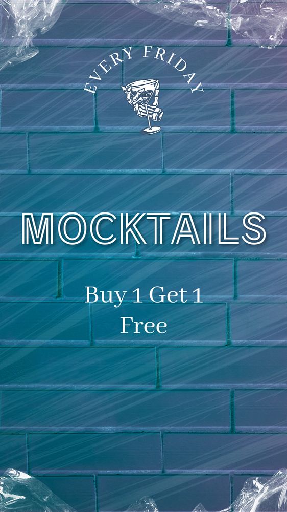 Mocktails promotion social story template, editable text