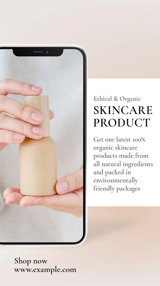 Skincare product  Instagram story template, editable text