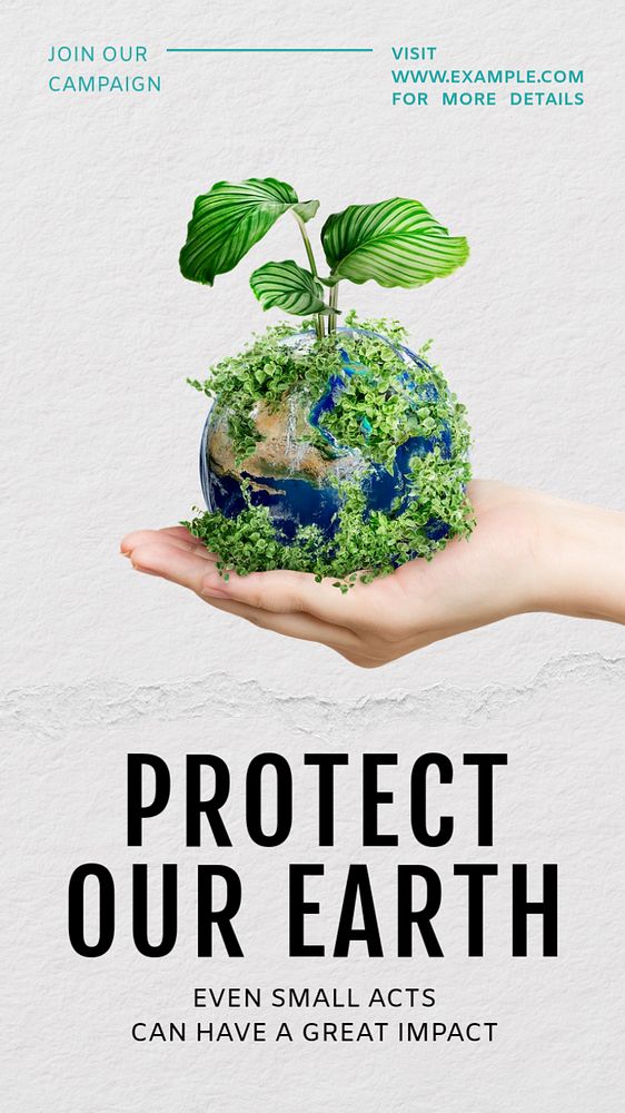 Protect our Earth  Instagram story template, editable text