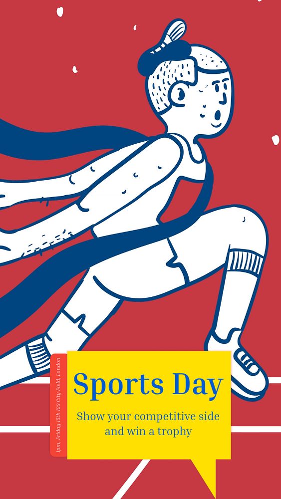 Sports day  Instagram story template, editable text